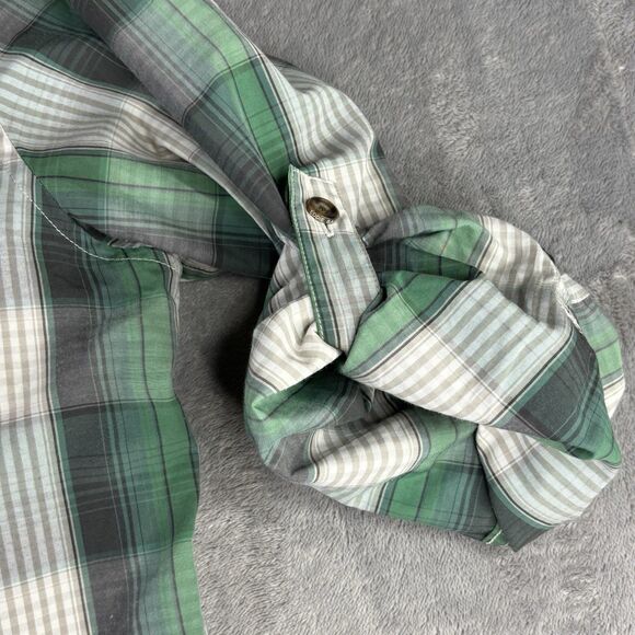 Eddie Bauer Shirt Mens L Green Vented Button L/S  Roll Tab Fishing Performance - Picture 4 of 15